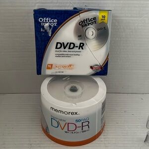 Memorex DVD-R  50 Pk Printable Discs‎ 16X 4.7GB 120mins & 10 pack w/case New